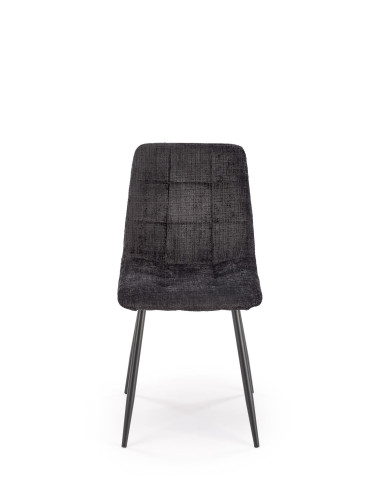 K547 Krzesło Czarne Pikowane | Nogi Czarne | Elegancja na Co Dzień
