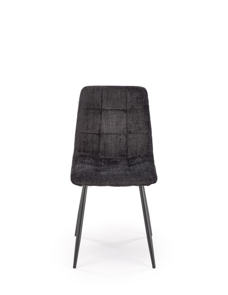 K547 Krzesło Czarne Pikowane | Nogi Czarne | Elegancja na Co Dzień