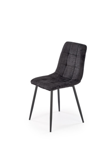 K547 Krzesło Czarne Pikowane | Nogi Czarne | Elegancja na Co Dzień