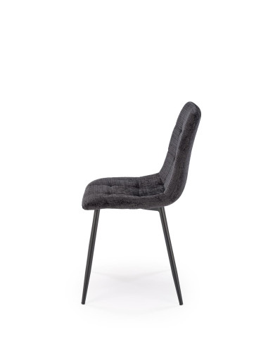 K547 Krzesło Czarne Pikowane | Nogi Czarne | Elegancja na Co Dzień
