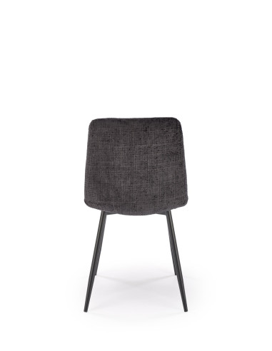 K547 Krzesło Czarne Pikowane | Nogi Czarne | Elegancja na Co Dzień