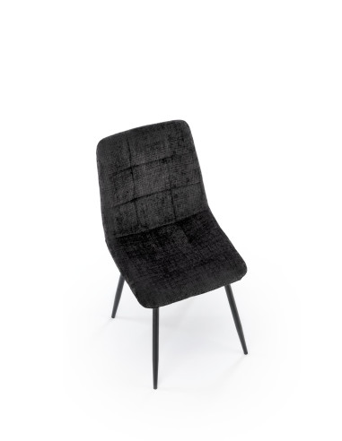 K547 Krzesło Czarne Pikowane | Nogi Czarne | Elegancja na Co Dzień