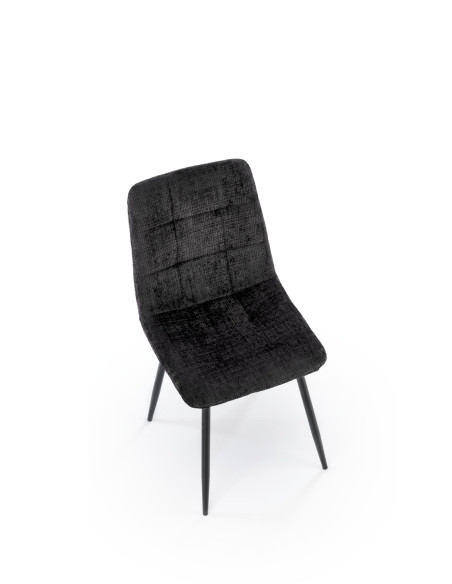 K547 Krzesło Czarne Pikowane | Nogi Czarne | Elegancja na Co Dzień