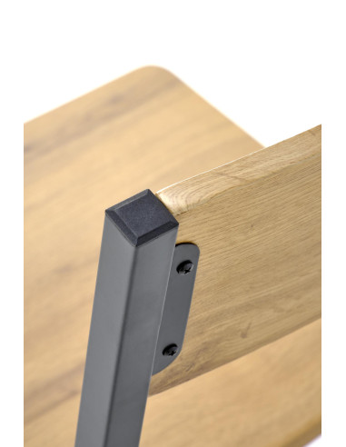 MILTON Zestaw Stół 110/70 cm + 4 Krzesła Kolor Naturalny | Nogi Stalowe