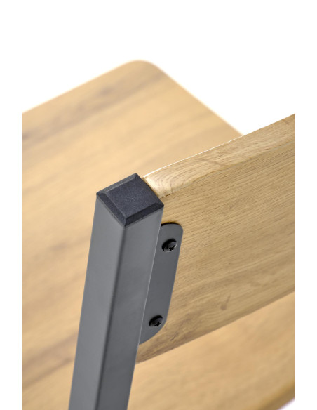 MILTON Zestaw Stół 110/70 cm + 4 Krzesła Kolor Naturalny | Nogi Stalowe