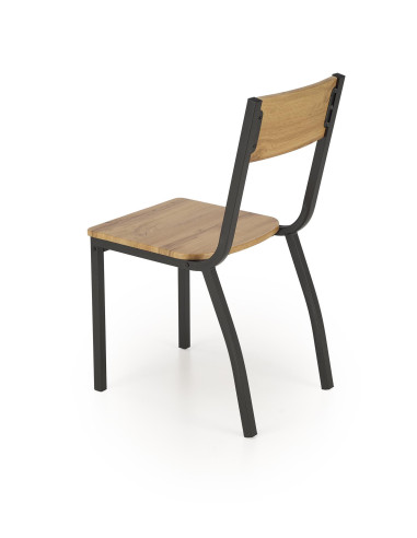 MILTON Zestaw Stół 110/70 cm + 4 Krzesła Kolor Naturalny | Nogi Stalowe