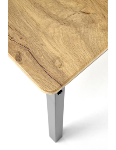 MILTON Zestaw Stół 110/70 cm + 4 Krzesła Kolor Naturalny | Nogi Stalowe