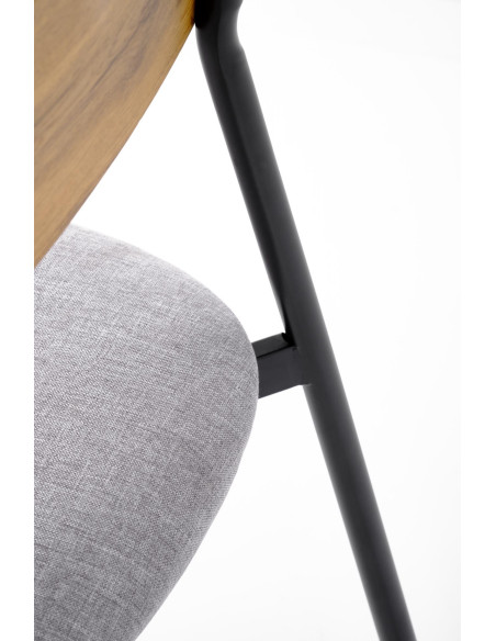 NANDO Zestaw Stół 84/54 cm + 2 Krzesła Kolor Naturalny/Popiel/Czarny