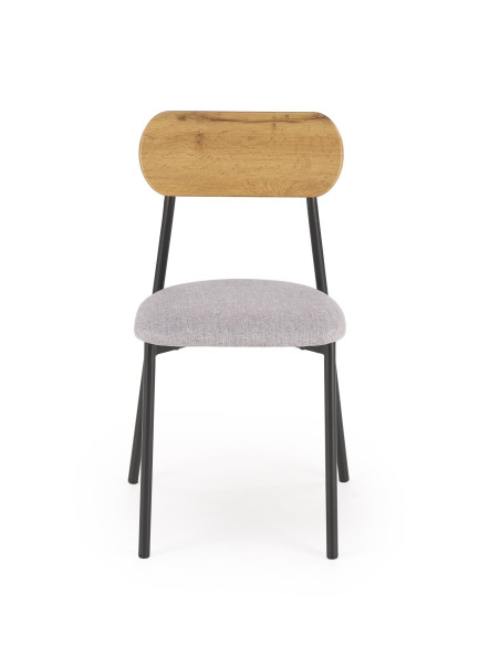 NANDO Zestaw Stół 84/54 cm + 2 Krzesła Kolor Naturalny/Popiel/Czarny