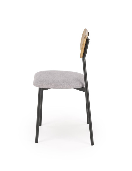 NANDO Zestaw Stół 84/54 cm + 2 Krzesła Kolor Naturalny/Popiel/Czarny