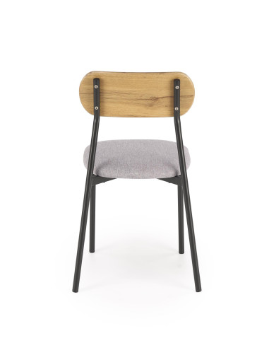 NANDO Zestaw Stół 84/54 cm + 2 Krzesła Kolor Naturalny/Popiel/Czarny