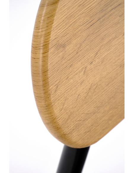 NANDO Zestaw Stół 84/54 cm + 2 Krzesła Kolor Naturalny/Popiel/Czarny