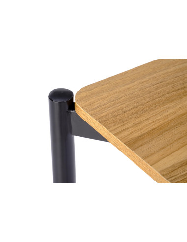 NANDO Zestaw Stół 84/54 cm + 2 Krzesła Kolor Naturalny/Popiel/Czarny