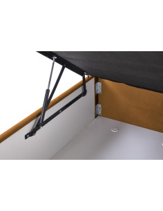 ASENTO Łóżko Kontynentalne 160x200 cm Musztardowe z Pojemnikiem na Pościel 2