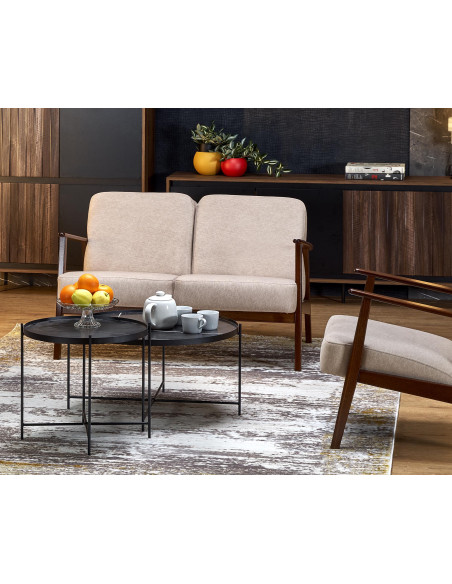 MILANO 2S sofa - beżowy tap. Castel 15