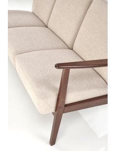 MILANO 3S Sofa Trzyosobowa Beżowa, Nogi Drewno Lite Bukowe Ciemny Orzech 2