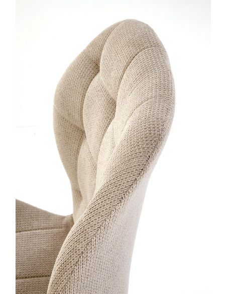 K548 Krzesło Beżowe Pikowane | Nogi Czarne - Wygodne i Stylowe