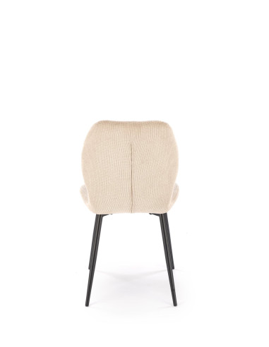 K548 Krzesło Beżowe Pikowane | Nogi Czarne - Wygodne i Stylowe