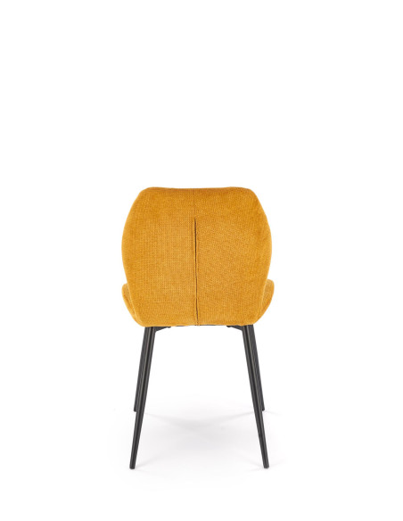 K548 Krzesło Musztardowe Pikowane | Nogi Czarne - Wygodne i Stylowe