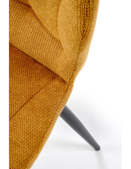 K548 Krzesło Musztardowe Pikowane | Nogi Czarne - Wygodne i Stylowe