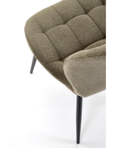 K548 Krzesło Oliwkowe Pikowane | Nogi Czarne - Wygodne i Stylowe