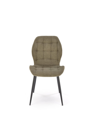 K548 Krzesło Oliwkowe Pikowane | Nogi Czarne - Wygodne i Stylowe
