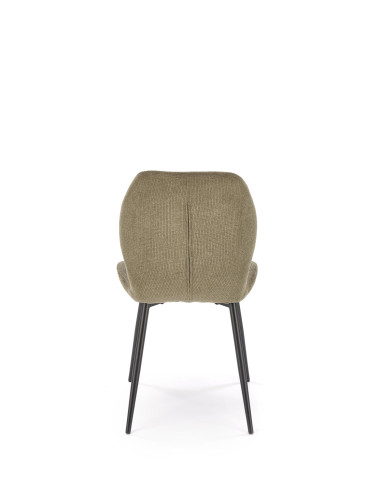 K548 Krzesło Oliwkowe Pikowane | Nogi Czarne - Wygodne i Stylowe