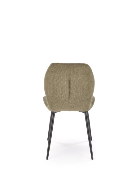 K548 Krzesło Oliwkowe Pikowane | Nogi Czarne - Wygodne i Stylowe