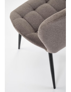 K548 Krzesło Popielate Pikowane | Nogi Czarne - Wygodne i Stylowe 2