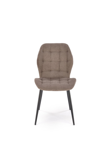 K548 Krzesło Popielate Pikowane | Nogi Czarne - Wygodne i Stylowe