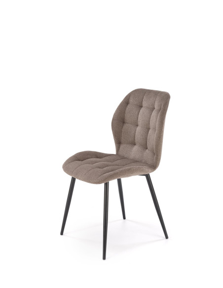 K548 Krzesło Popielate Pikowane | Nogi Czarne - Wygodne i Stylowe