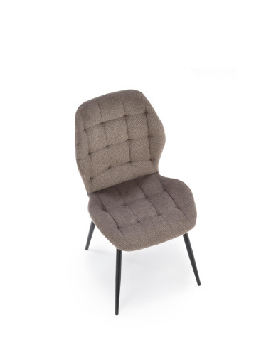 K548 Krzesło Popielate Pikowane | Nogi Czarne - Wygodne i Stylowe