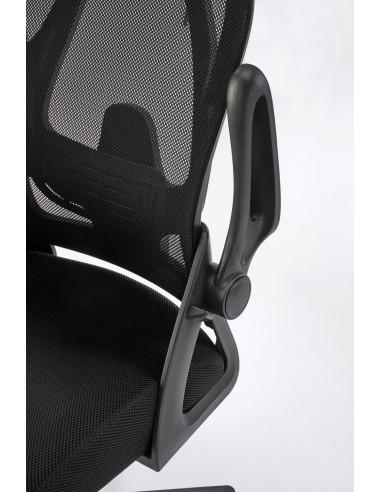 NEGRO Fotel Gabinetowy Czarny | Regulowany Zagłówek Tkanina Membranowa