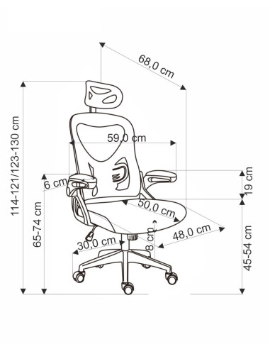 NEGRO Fotel Gabinetowy Czarny | Regulowany Zagłówek Tkanina Membranowa
