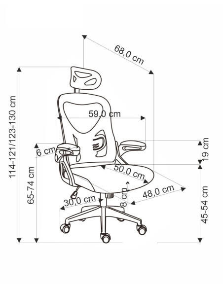 NEGRO Fotel Gabinetowy Czarny | Regulowany Zagłówek Tkanina Membranowa