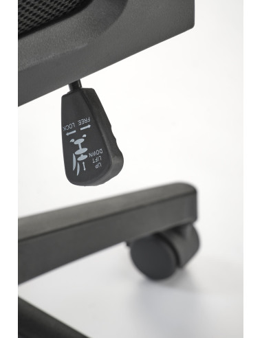 NEGRO Fotel Gabinetowy Czarny | Regulowany Zagłówek Tkanina Membranowa