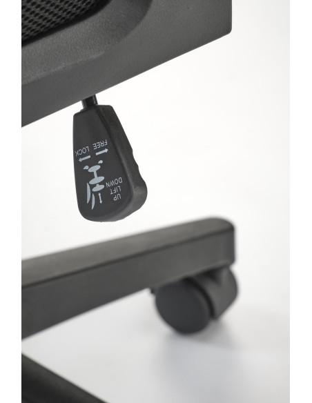 NEGRO Fotel Gabinetowy Czarny | Regulowany Zagłówek Tkanina Membranowa