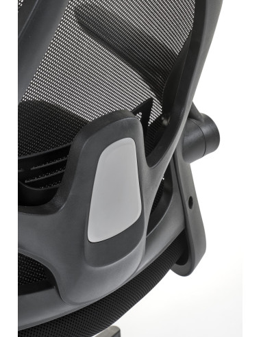 NEGRO Fotel Gabinetowy Czarny | Regulowany Zagłówek Tkanina Membranowa