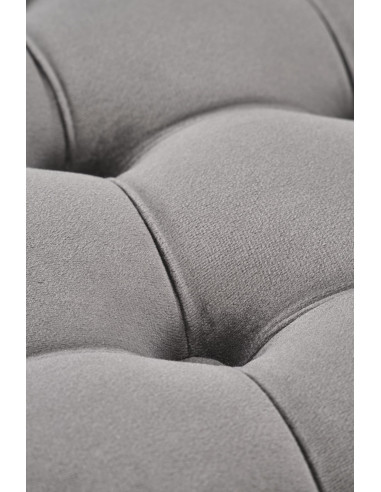 NUNEZ Pufa Okrągła Popielata Pikowana Fi70/40 cm Velvet z Funkcją Pojemnika