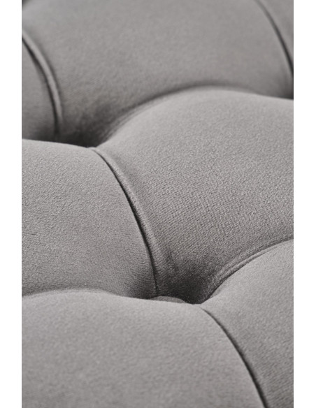 NUNEZ Pufa Okrągła Popielata Pikowana Fi70/40 cm Velvet z Funkcją Pojemnika