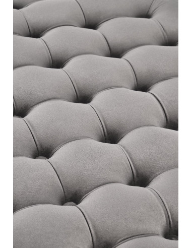 NUNEZ Pufa Okrągła Popielata Pikowana Fi70/40 cm Velvet z Funkcją Pojemnika