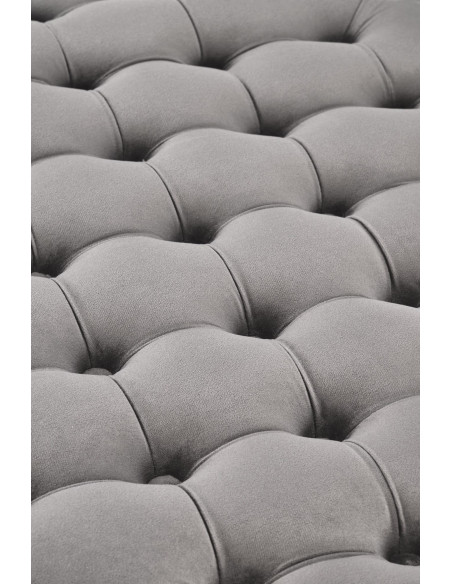 NUNEZ Pufa Okrągła Popielata Pikowana Fi70/40 cm Velvet z Funkcją Pojemnika