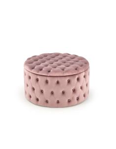 NUNEZ Pufa Okrągła Różowa Pikowana Fi70/40 cm Velvet z Funkcją Pojemnika
