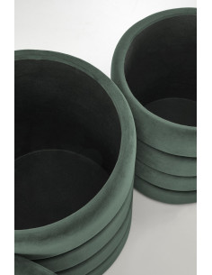 PACHO Zestaw 2 Puf z Pojemnikiem Fi40/44 oraz Fi33/39 cm, Velvet Zielony 2