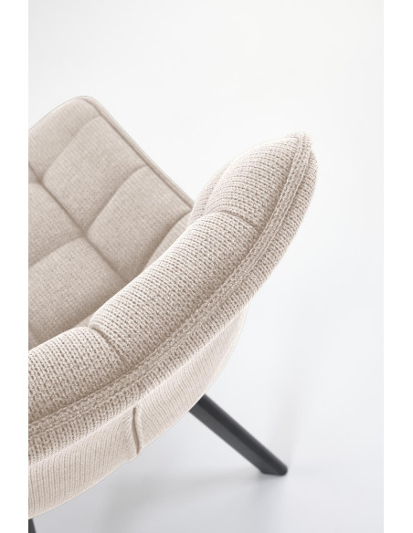 K549 Krzesło Beżowe Pikowane | Nogi Czarne - Zgrabne i Gustowne