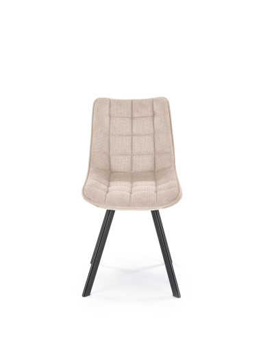 K549 Krzesło Beżowe Pikowane | Nogi Czarne - Zgrabne i Gustowne
