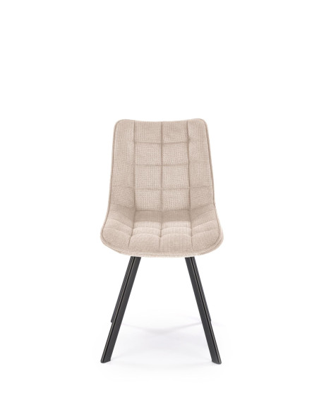 K549 Krzesło Beżowe Pikowane | Nogi Czarne - Zgrabne i Gustowne
