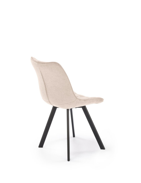 K549 Krzesło Beżowe Pikowane | Nogi Czarne - Zgrabne i Gustowne
