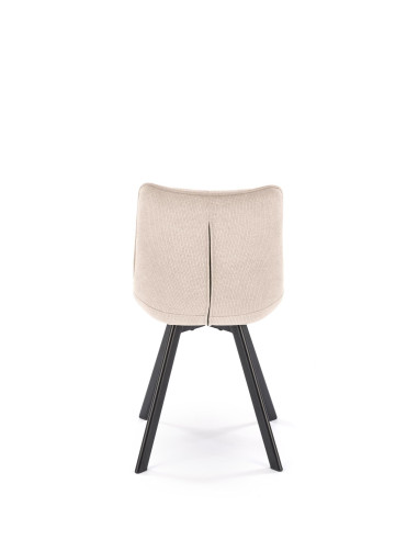 K549 Krzesło Beżowe Pikowane | Nogi Czarne - Zgrabne i Gustowne