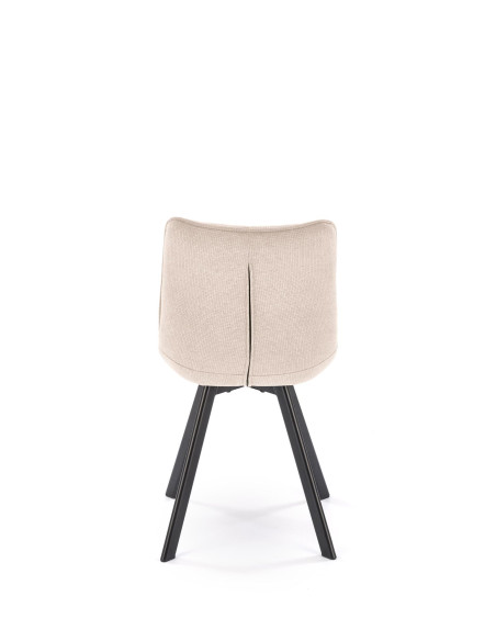 K549 Krzesło Beżowe Pikowane | Nogi Czarne - Zgrabne i Gustowne